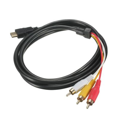 1080P HDTV HDMI-Compatible Male to 3 A-dio Video AV Cable Cord Adapter Converter Connector Component Cable Lead Fit Compatible HDTV