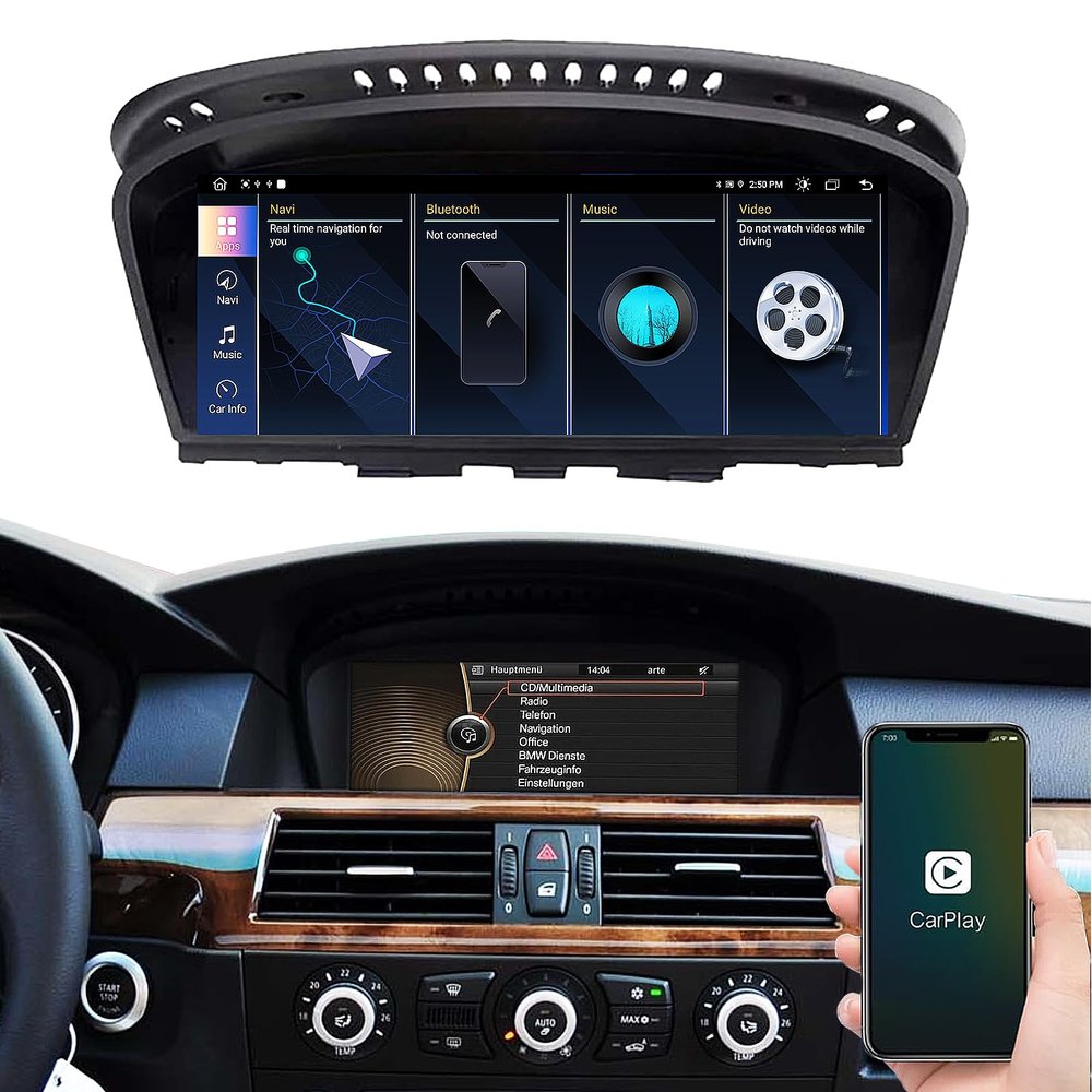 8.8 Inch Touchscreen Wireless CarPlay Android Auto for BMW 5/3 Series E60 /E61/E62/E63/E90/E91/E92/E93/M3 (2008-2013) with CIC System, Car Stereo Radio Multimedia Retrofit BWM Accessories