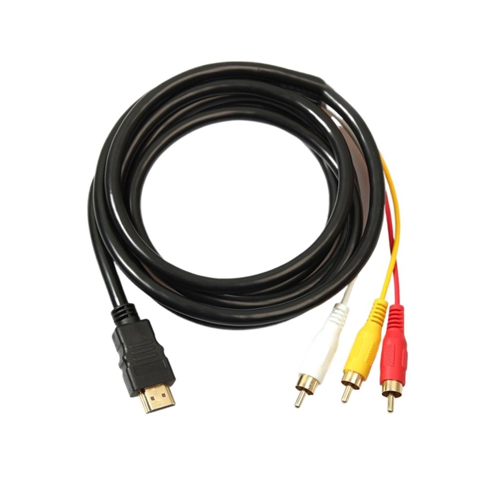 1PC HDMI to 3 Video A-dio Cable Female Adapter Trans-M HDMI to AV Converter Music Stereo Fit Compatible TV Television Wire Cord
