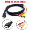 1PC HDMI to 3 Video A-dio Cable Female Adapter Trans-M HDMI to AV Converter Music Stereo Fit Compatible TV Television Wire Cord view 2