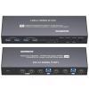 HDMI Matrix KVM Switch 2 Monitors 2 Computers, Dual Monitor Extended Display kvm Switch 4K@60Hz, 2K@144Hz, USB 3.0, EDID Emulator, EDID Copy Cross Display, with 4 HDMI Cables, 2 USB Cables view 1