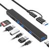 VIENON USB C Hub USB Hub 3.0 with SD Card Reader(8-in-1), USB Extender with Memory SD/Micro SD Card Reader, for Laptop, PC, MacBook, iPad Pro, iMac-Aluminum view 1