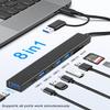 VIENON USB C Hub USB Hub 3.0 with SD Card Reader(8-in-1), USB Extender with Memory SD/Micro SD Card Reader, for Laptop, PC, MacBook, iPad Pro, iMac-Aluminum view 2