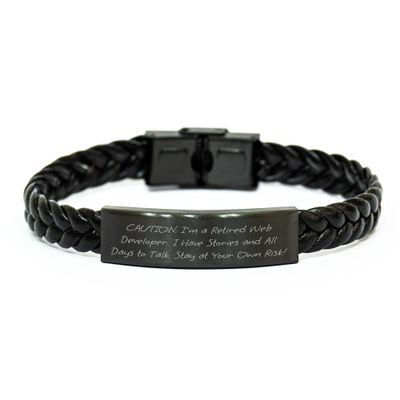 CUCOLUS Encouraging Web Developer Legacy Gifts - Funny Retired IT Pro Interlaced Leather Strap for Birthday Celebrations, Perfect for Gifts from Friends to Web Developer Colleagues