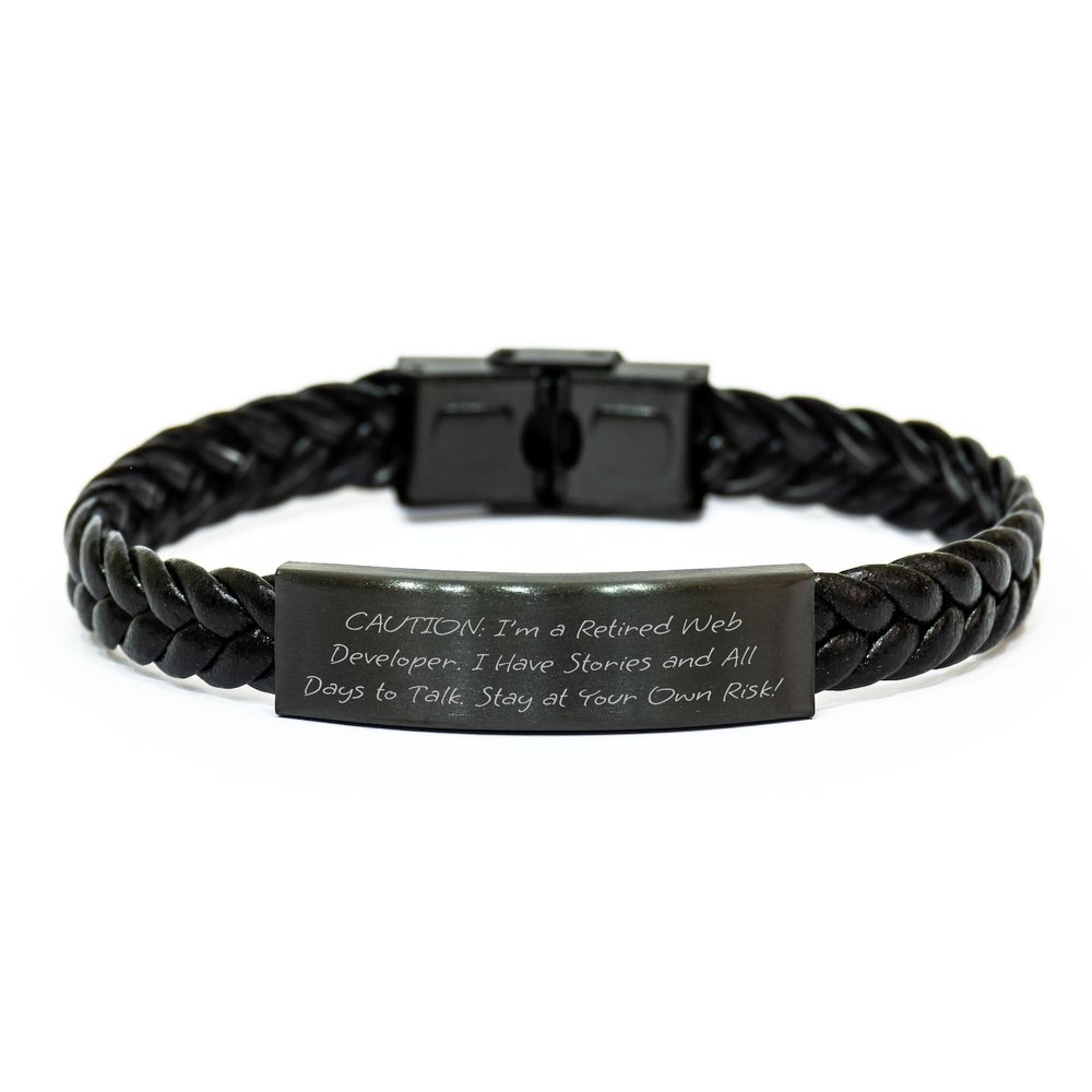 CUCOLUS Encouraging Web Developer Legacy Gifts - Funny Retired IT Pro Interlaced Leather Strap for Birthday Celebrations, Perfect for Gifts from Friends to Web Developer Colleagues