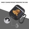 American Flag Golden Retriever USA Earphone Case Cover TPU Bluetooth Headphone Case with Carabiner Compatible with Airpods 1/2 Black-Style view 2