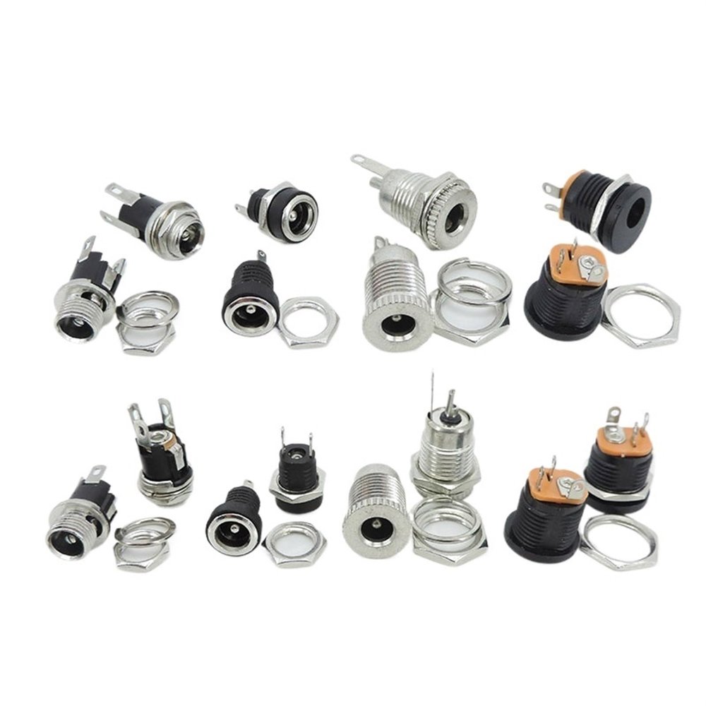 10Pcs DC Power Jack Female Socket Connector DC Nut Panel Mount Adapter 5.5x2.1mm 2.5mm(Type 6)
