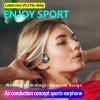 DHBY Open Ear Earbuds Air Conduction Headset Wireless Bluetooth Sport Headphones with Mic Earphone Lightweight Painless Wearing Sweatproof Earpiece Stereo Earphone for Running Hiking Bicycling-Black view 4