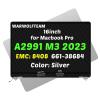WARWOLFTEAM 16in Compatible with MacBook Pro Retina A2991 M3 Pro/Max 2023 EMC 8408 FUW73xx/A MRW13xx/A LCD 3456 x 2234 Screen Digitizer Replacement Whole Hinge-up Assembly (Silver) view 1