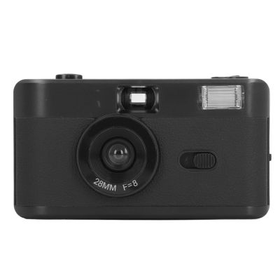 Disposable Film Camera 35 mm, Reusable Lightweight Retro Film Camera with Built in Flash, 28MM F/8 Lens, Full Manual Setting (Black)