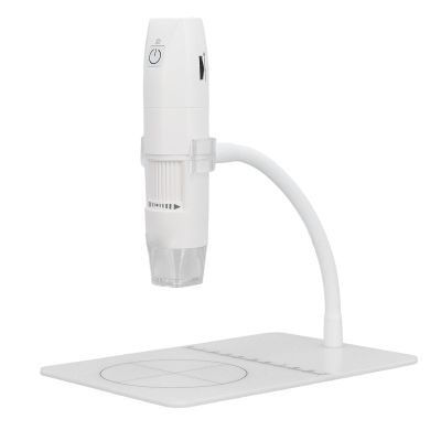 Digital Microscope, Handheld USB 1080P HD 1000X 2MP Microscope with Adjustable Stand for Circuit Board Repair, Fabric Skin Observation (White)