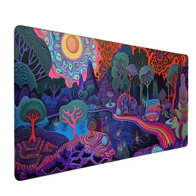 Larger Mouse Pad with Anti-fray Stitching, Premium-Textured & Waterproof Computer Mousepad with Non-Slip Rubber Base, Gaming Mouse Mat for Laptop Office & Home, (Pink,Landscape) 36"X16" Ergonomic Y-10