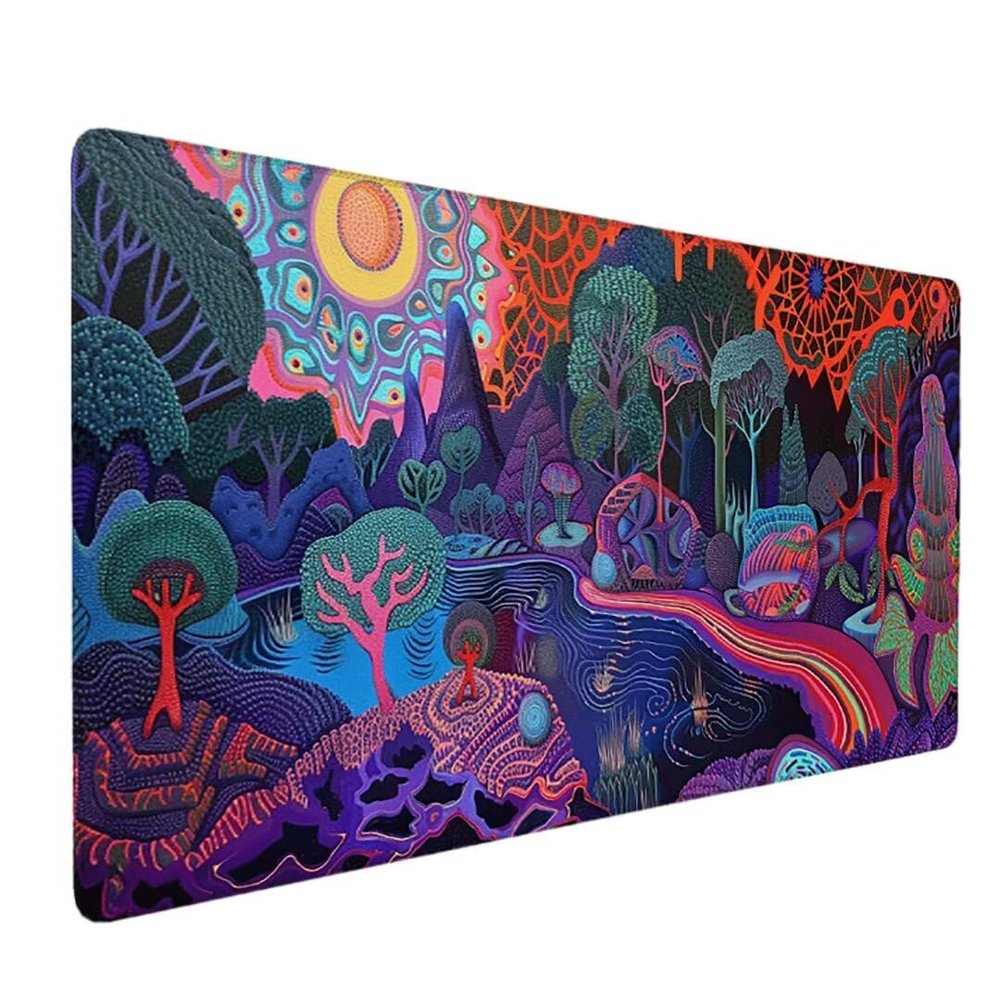 Larger Mouse Pad with Anti-fray Stitching, Premium-Textured & Waterproof Computer Mousepad with Non-Slip Rubber Base, Gaming Mouse Mat for Laptop Office & Home, (Pink,Landscape) 36"X16" Ergonomic Y-10