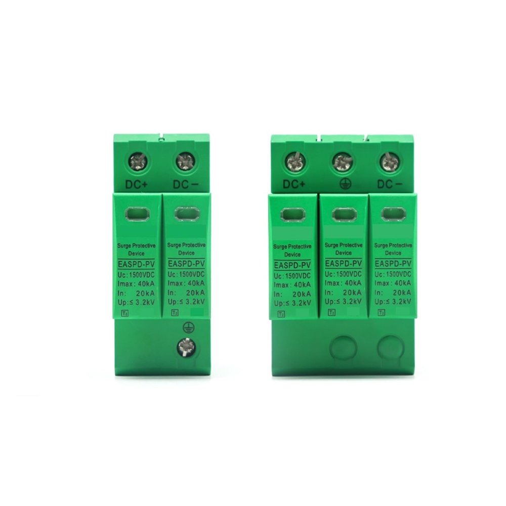 SAIYRMKQ 2P 3P DC SPD 500V 800V 1000V 1200V 20KA~40KA Din Rail Solar Outdoor Power Protection Protective Device Surge Protector Surge Satisfied(3P,1200V)