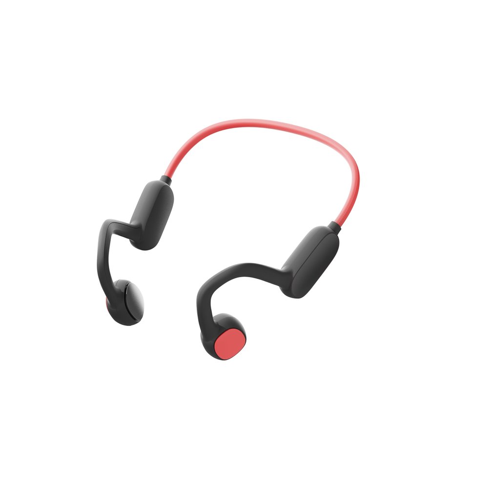 Kids Headphones, Wireless, Bluetooth, Air Conduction Open Ear Headphones, IPX5 Waterproof, Memory Titanium Neckband, Skin-Friendly Materials, 20H Playtime, Supports Calls, Kids Earbuds (Red)