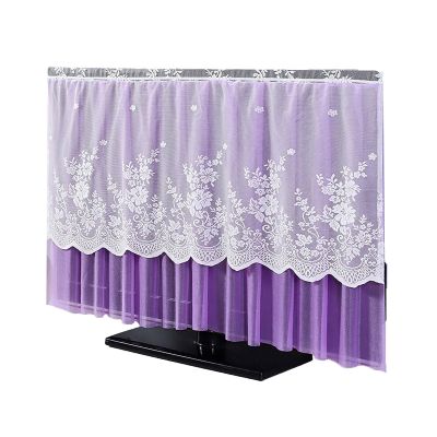 TTOBHF Lace Tv Cover Dust Cover, Indoor Tv Screens Protectors Cover, Tv Computer Display Protection Cover, Antistatic Television Monitors Tv Cover(Purple,47inch)