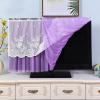 TTOBHF Lace Tv Cover Dust Cover, Indoor Tv Screens Protectors Cover, Tv Computer Display Protection Cover, Antistatic Television Monitors Tv Cover(Purple,47inch) view 4