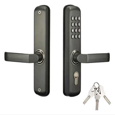 LEIXYOO Mechanical Keyless Lock MX230G-D with Keypad & Mechanic Key Entry Both Inside & Outside, Water & Heat/Fire Proof, 100% Mechanical, Very Reliable(Gray 1 Keypad)