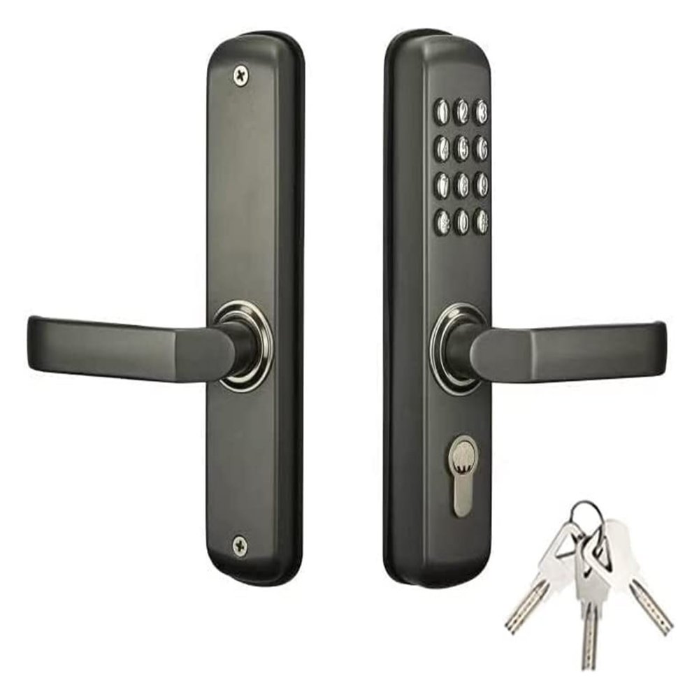 LEIXYOO Mechanical Keyless Lock MX230G-D with Keypad & Mechanic Key Entry Both Inside & Outside, Water & Heat/Fire Proof, 100% Mechanical, Very Reliable(Gray 1 Keypad)