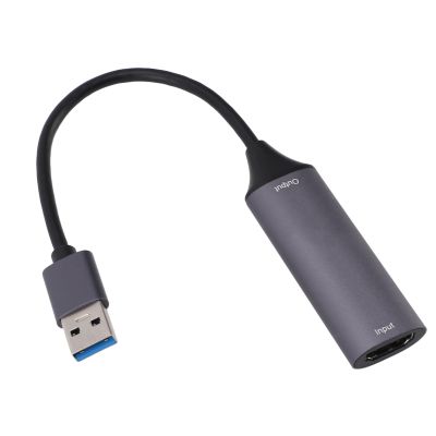 4K HD Resolution Video Sound Grabber Card, Aluminum Alloy Multimedia Interface Card with AWG26 Standard Cable Support 15 Meters Input, for OS X (USB3.0)