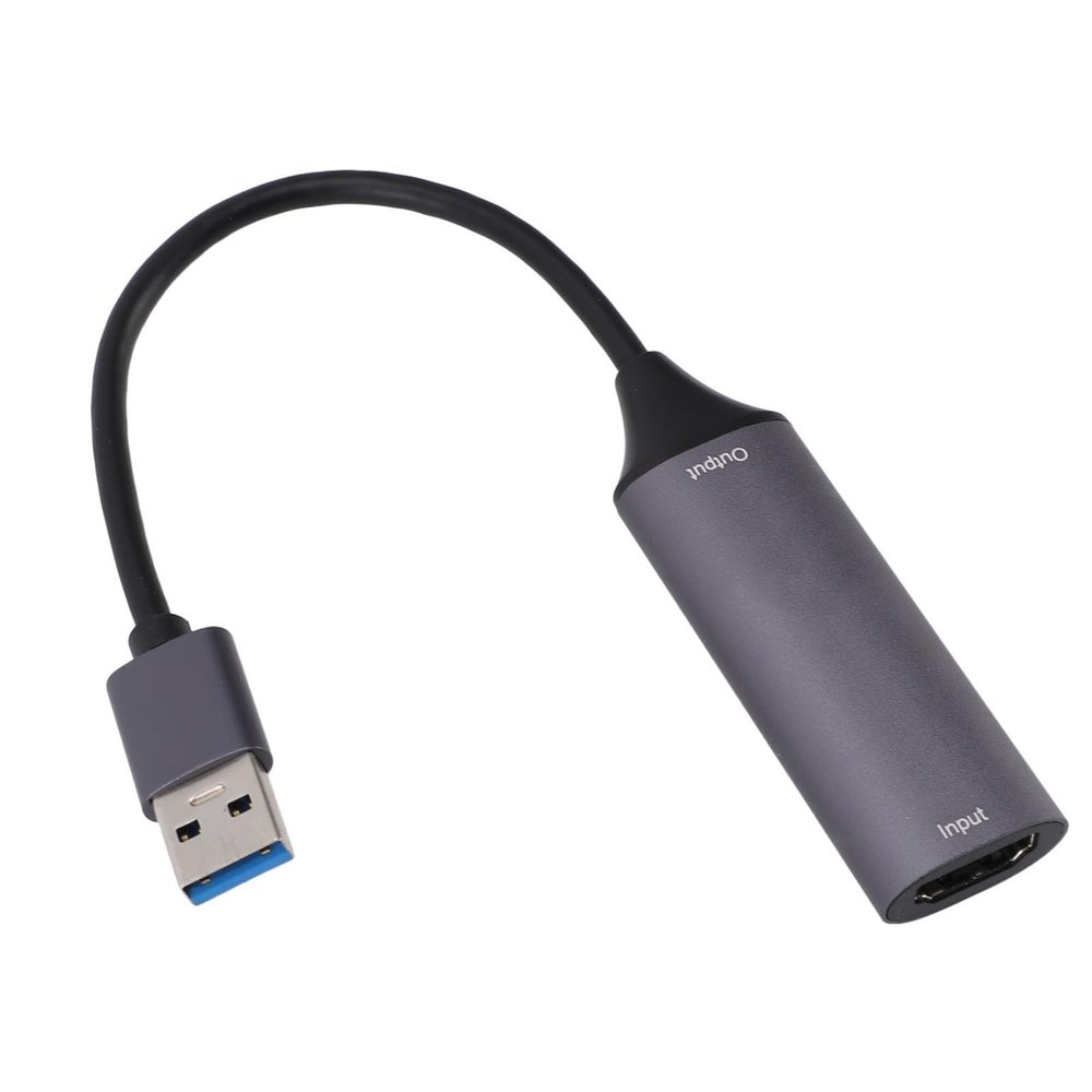 4K HD Resolution Video Sound Grabber Card, Aluminum Alloy Multimedia Interface Card with AWG26 Standard Cable Support 15 Meters Input, for OS X (USB3.0)