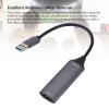 4K HD Resolution Video Sound Grabber Card, Aluminum Alloy Multimedia Interface Card with AWG26 Standard Cable Support 15 Meters Input, for OS X (USB3.0) view 2