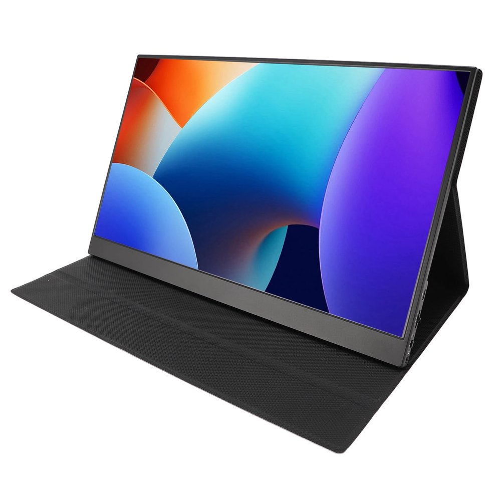 Goshyda Portable Display Screen, 15.6inch 1080P USB C, HDMI Computer Display Gaming Monitor with PU Cover, for Laptop PC Phone Game Console