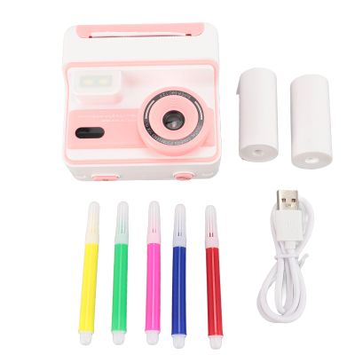 Print Camera 48MP Dual Lens, 1080P Recording, Fun Sketching for Timed Photography, 2.4 Inch Screen, ABS Material, Ideal for DIY Enthusiasts (Pinkish)