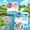 Print Camera 48MP Dual Lens, 1080P Recording, Fun Sketching for Timed Photography, 2.4 Inch Screen, ABS Material, Ideal for DIY Enthusiasts (Blue) view 4