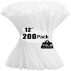 200 Pack Zip Wire Ties 12 Inch Cable Zip Ties Clear Tie Wraps with 70 Pounds Tensile Strength, Self-Locking Cable Ties, UV Resistant Thick Nylon Wire Ties for Indoor and Outdoor White view 1
