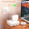 2 Prong Power Strip, WRXDMC 2 Prong to 3 Prong Outlet Adapter, 1400J Two Prong Surge Protector, 10ft Extension Cord, 8 AC Outlets with 2 USB C Port and 2 USB A Port, Wall Mountable,Ideal for Old House view 2