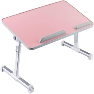 Bed Desk for Laptop and Writing Adjustable Height with Cooling Fan Foldable Notebook Lap Pc Folding Computer Portable Table