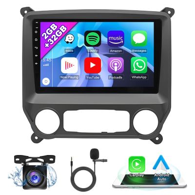 Android 13.0 Double Din Car Stereo - CarPlay Android Auto Car Audio Multimedia Receiver 10 Inch Touch Screen Car Radio with GPS Bluetooth Backup Camera for Chevrolet Silverado 2014-2018