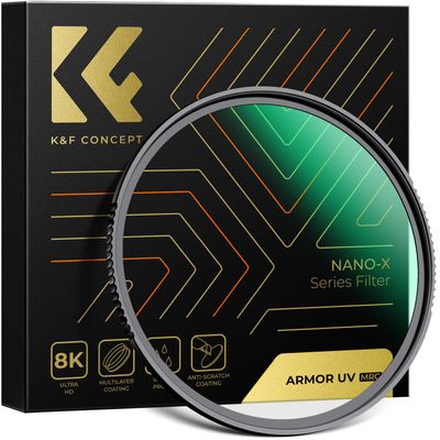 K&F CONCEPT 82mm Explosive-Proof MCUV Lens Protection Filter 28 Multi-Layer Coatings Ultra-Slim HD Waterproof Scratch Resistant Lens UV Filter for 4K/8K Photography (Nano-X Series)