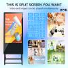 JIYANG 32 Inch Indoor Digital Signage Display,Floor Standing Advertising Digital Kiosk with Wheels,Portable LCD Poster Totem Support HDMI Input,Split Screen,Timed Open/Off,Android System view 3