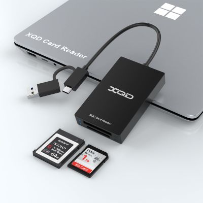 XQD Card Reader - XQD SD Card Reader Dual-Slot USB/Type C Memory Card Reader - 5Gpbs Sony XQD Reader for Sony G/M Series, Lexar 2933x/1400x USB Mark XQD Card,SD/SDHC for iPhone 15/Windows/Mac/Android