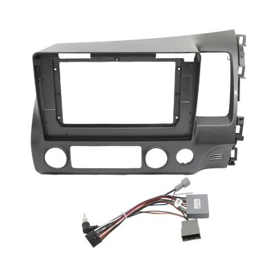 KONGDSDM Car Radio Panel 10.1 Inch Car DVD Frame Audio Trim Kits Facia Panel Radio Player Screen 2 Din Fit for Honda Civic 2006-2011 Left Stereo Durable(RHD Frame-Cord)