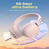 awatrue Kids Bluetooth Headphones, Over-Ear Wireless Headphones with Microphone, Safe-Volume 85dBA, Bluetooth 5.4, Foldable Lightweight and Comfortable, 50H Playtime, USB-C Charging, Pink view 3