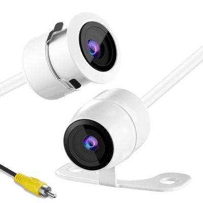 Backup Camera for Car, Metal Housing 170Wide View Angle Rear/Side/Front View Camera for Car, Clear Night Vision IP69 Waterproof Reverse Camera for Vehicle SUV RV Pickup, 18.5mm, 12V/24V, White