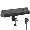 Desk Clamp Power Strip USB C,Under Desk Mount Power Station,20W Fast Charging,Fits 1.9'' Tabletop Edge,Desk Surge Protector,Perfect Home,Office Supplies (Black, 5 Outlets & 6 USB Ports & 10 FT Cable) view 1