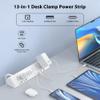 45W Fast Charging Station,Desk Clamp Power Strip,4 PD USB-C Ports,5 AC Outlets,Surge Protector Power Strip, 14AWG Heavy Duty Cord, Fits 1.9" Tabletop Edge (White, 10 FT Cable) view 2