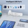 45W Fast Charging Station,Desk Clamp Power Strip,4 PD USB-C Ports,5 AC Outlets,Surge Protector Power Strip, 14AWG Heavy Duty Cord, Fits 1.9" Tabletop Edge (White, 10 FT Cable) view 3