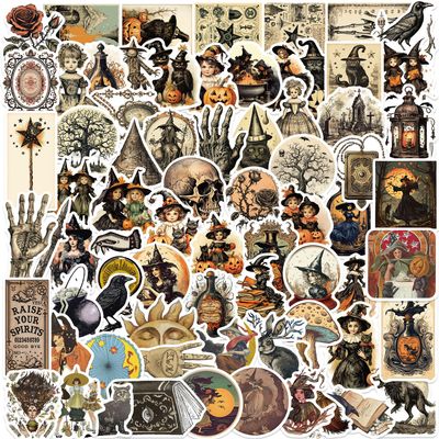 100PCS Vintage Witch Dark Academia Stickers,Victorian Witch Stickers,Witchy Aesthetic Stickers,Halloween Stickers, Witchy, Goth Stickers