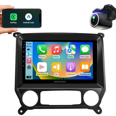 10.2" Car Stereo Radio for Chevy Silverado & GMC Sierra 2014-2018 - Wireless CarPlay Android Auto | 5G WiFi GPS Navigation | Bluetooth FM/SWC | Touchscreen | Plug & Play | 1080P Backup Camera