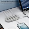 Cable Management, Magnetic Cord Organizer, Desk Cord Holder Wire Keeper with 6 Magnetic Cable Clips, Charger Cord Management for Home Office, Lightning/USB C/Micro Cable, White view 2