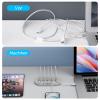 Cable Management, Magnetic Cord Organizer, Desk Cord Holder Wire Keeper with 6 Magnetic Cable Clips, Charger Cord Management for Home Office, Lightning/USB C/Micro Cable, White view 3