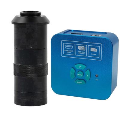 1080P 60FPS 1/2 inch HDMI HD Industrial Industry Lab Microscope Video Camera & 100X C-Mount Lens