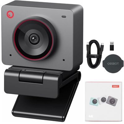OBSBOT Meet 2 Al-Powered 4K Webcam Ultra HDR,1080p@60FPS,1/2" CMOS,4X Digital Zoom,Plug&Play,Built-in Dual MicWork with Skype, Zoom/ MS_Teams/Google Meetfor Online Call/Meeting/Educate-Grey