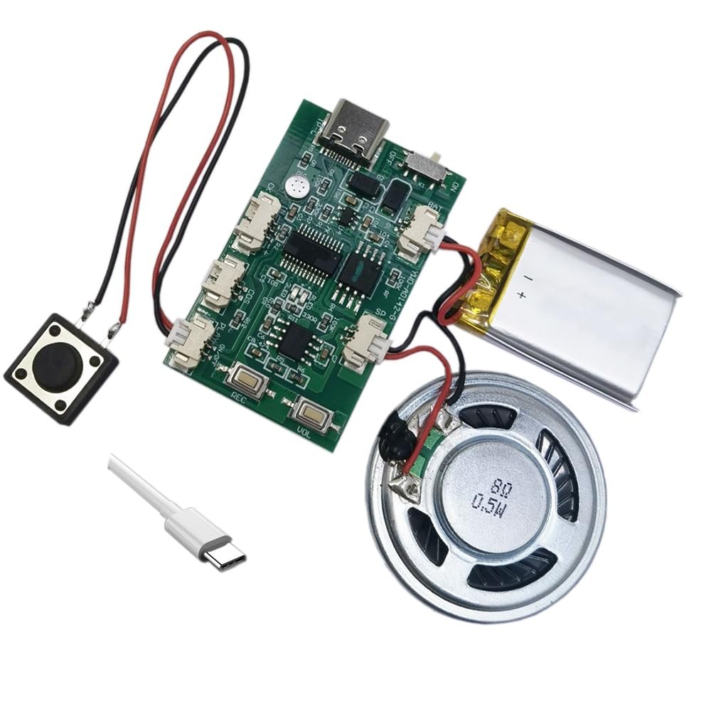Gikfun Sound Recorder Module, DIY Music Voice Recording Module with 8 ohm Speaker for Personalized Greetings, Holiday Crafts Cards DIY (Only Support Windows System Computer) EK8484