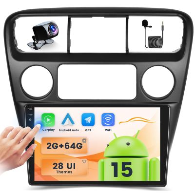 2+64GB Android Car Stereo for Honda Accord 6th 1998-2003 Wireless Carplay Android Auto, 9 Inch Touchscreen Car Radio GPS Navi WiFi Bluetooth Backup Camera FM RDS Radio EQ SWC